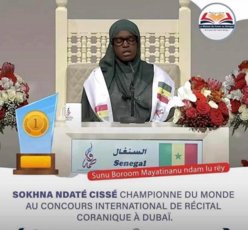 Sokhna Ndate Cisse Championne du monde au concours international de récital du coran