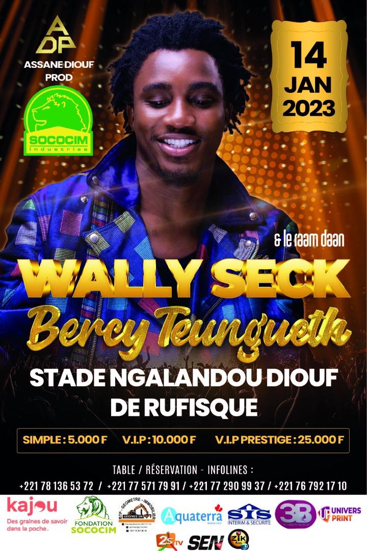 Wally Seck et Raam Daan dans Bercy Teungueth au stade Ngalandou Diouf au mois de janvier
