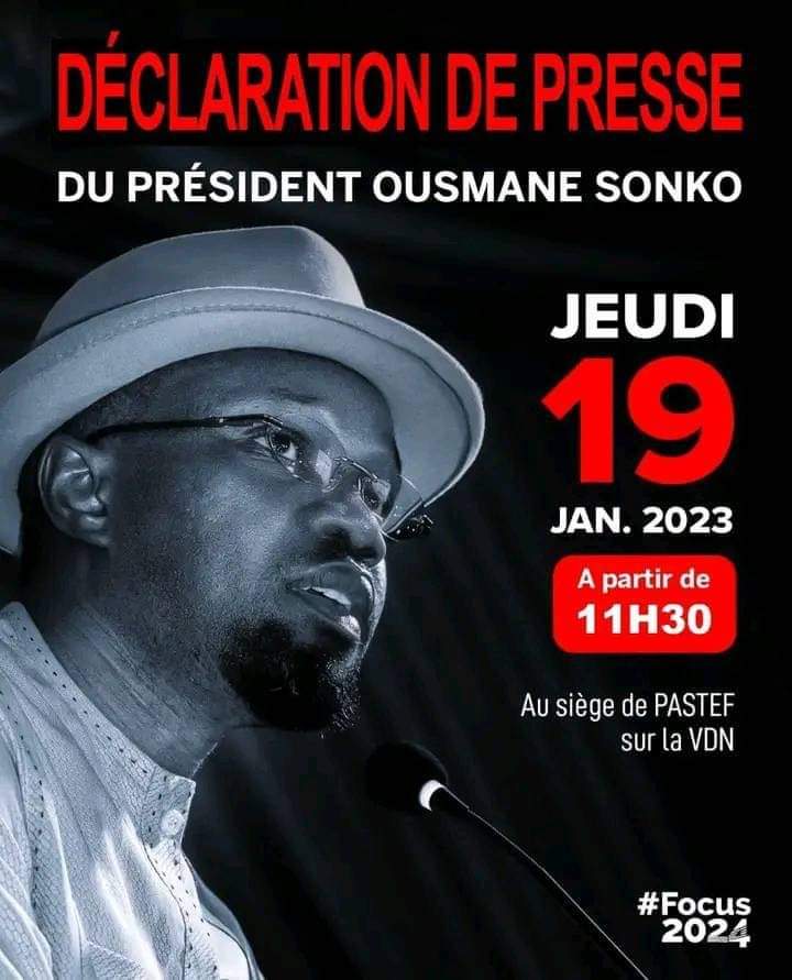 Déclaration de presse du président Ousmane Sonko à 11h 30mn