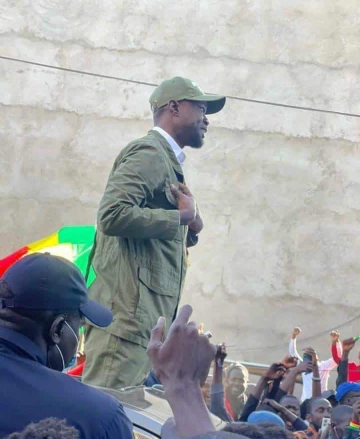 Ousmane Sonko leader de Pastef assure la mobilisation à Keur Massar