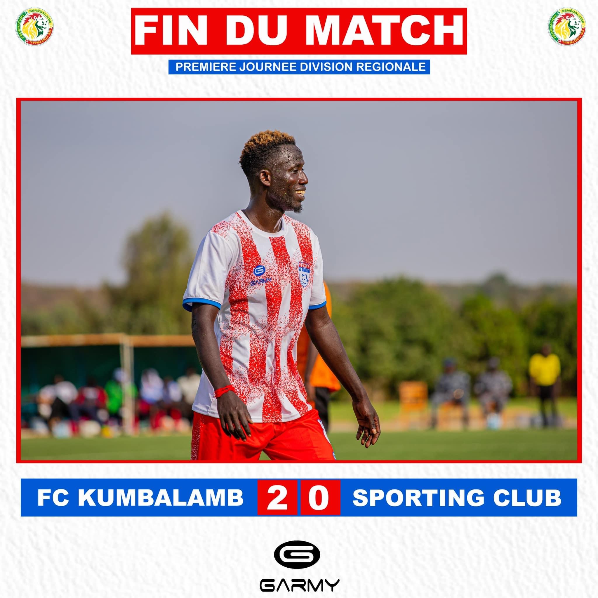 Première journée division régionale FC Kumbalamb domine le Sporting Club de 2-0