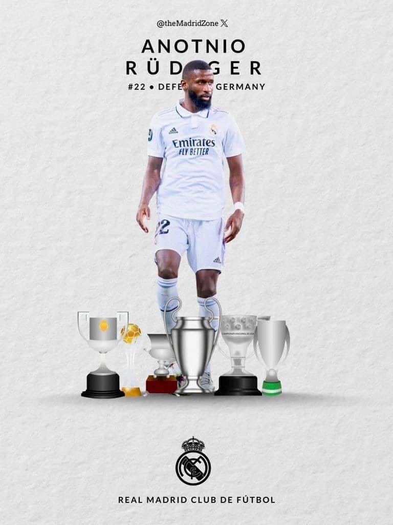 Antonio Rudiger a déjà remporté tous les trophées avec le Réal Madrid
